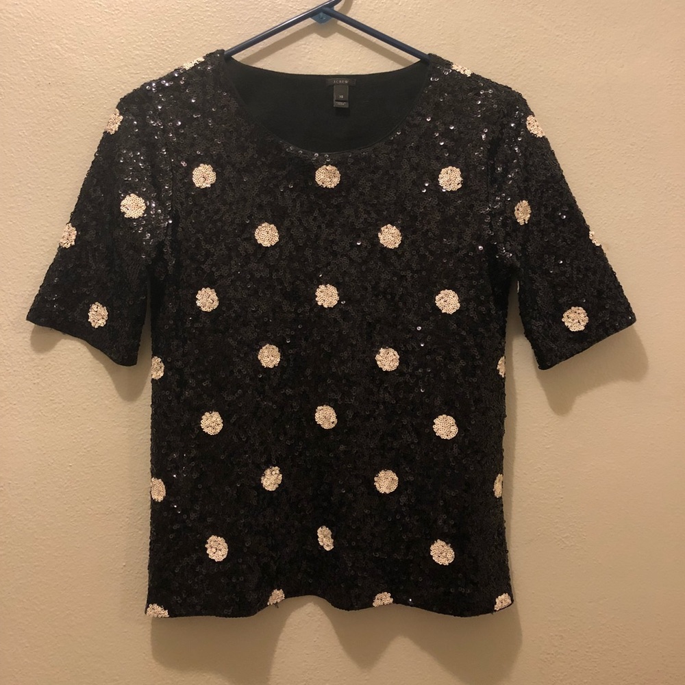 J Crew Polka Dot Sequin Top!